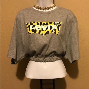 Women’s Levi’s Elastic Waist Bomber Crop Top L/XL
